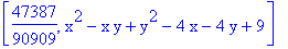 [47387/90909, x^2-x*y+y^2-4*x-4*y+9]